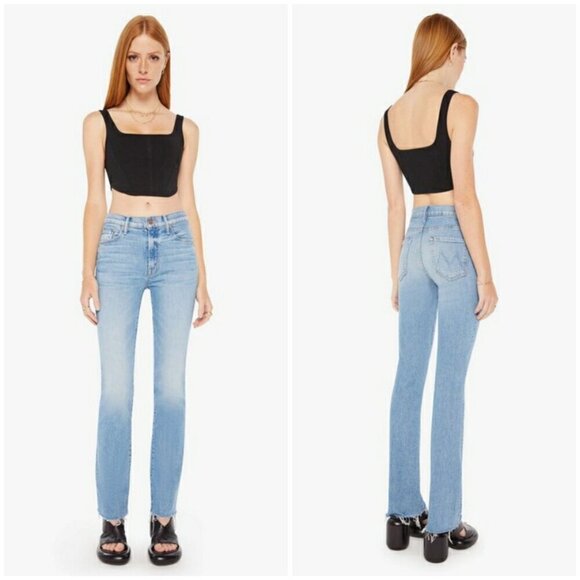 💕MOTHER💕 The Insider Sneak Fray Jeans ~ Love On The Beat 31 NWOT - Picture 6 of 16